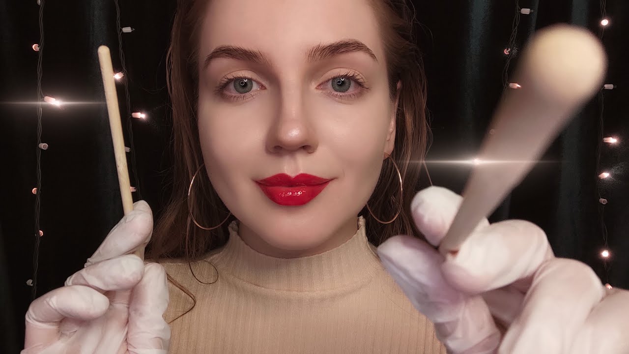 АСМР Массаж Лица Деревянными Палочками • ASMR Face Massage with Wooden Sticks