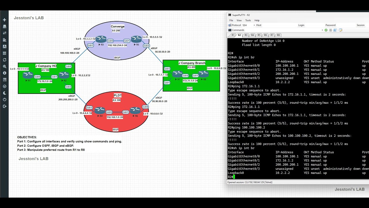 BGP Configuration Part 1 (Configuration of interfaces)