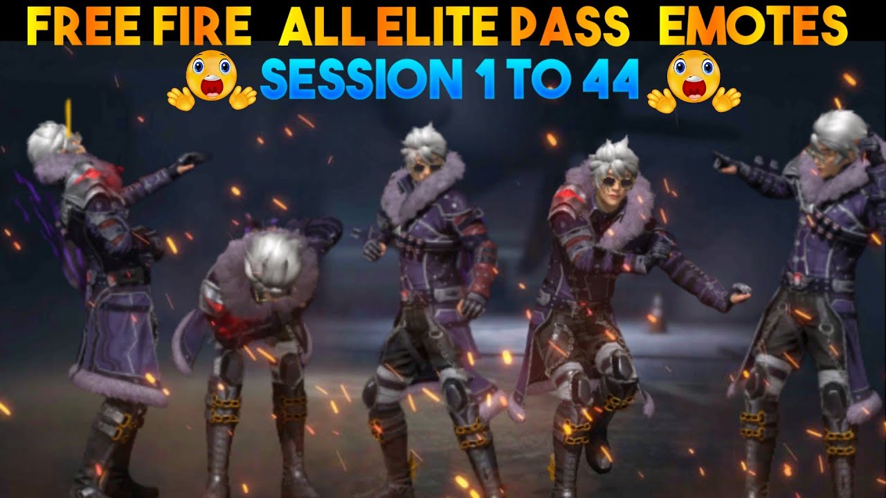 Free Fire All Elite Pass Emote 🔥 | All Elite Pass Emote In 5 Min