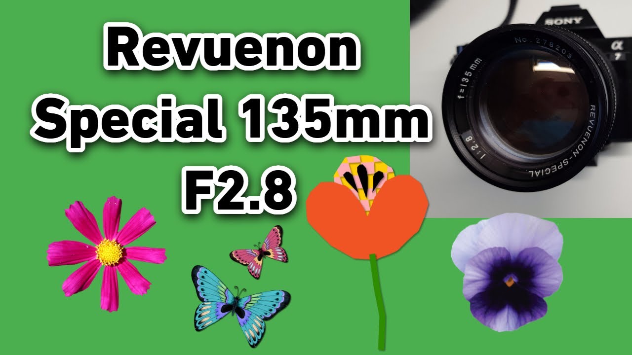 Vintage 35mm camera lens Revuenon Special 135mm F2.8 on full-frame digital camera