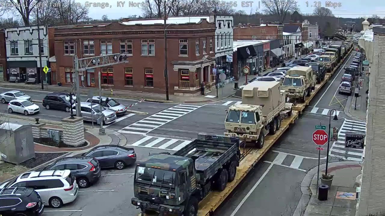 Military Train Through La Grange