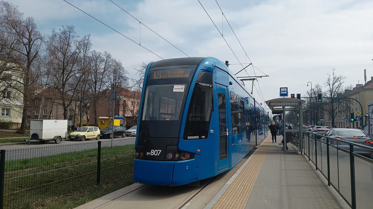 [MPK Kraków] Bombardier NGT8 Flexity #RY807 - linia 10, kierunek Pleszów przez Grzegórzecką