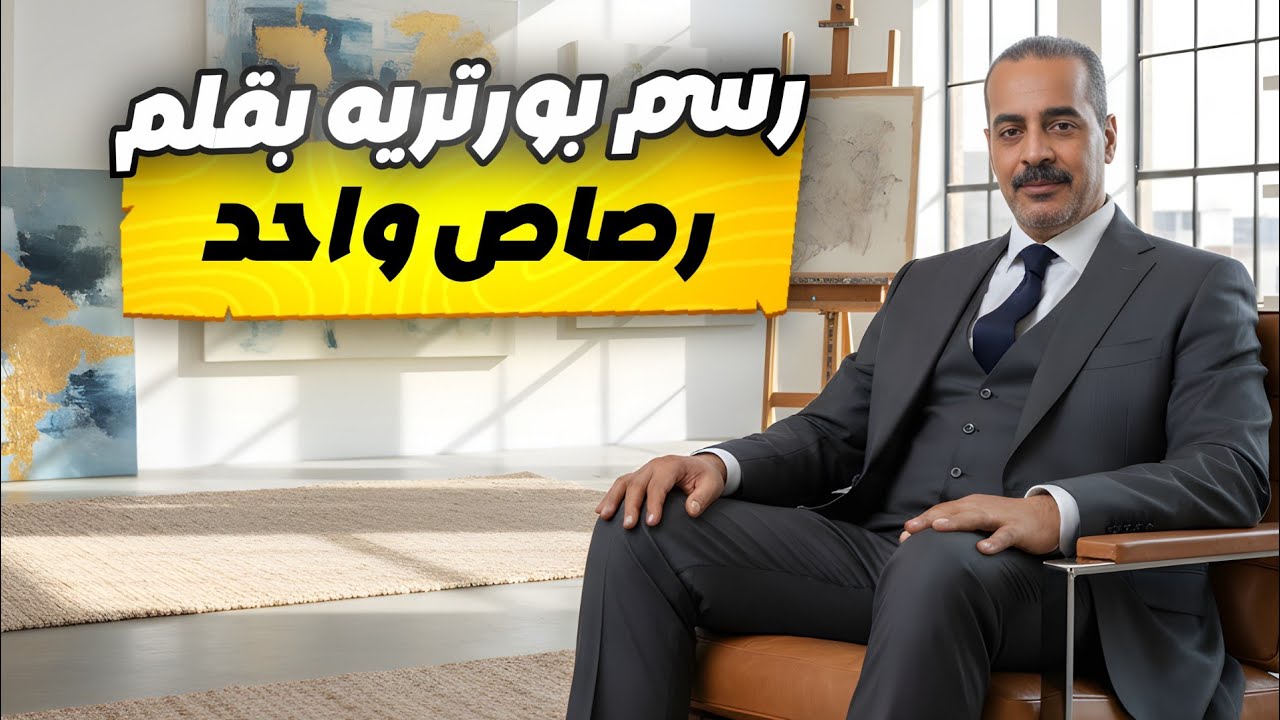 تعلم اسهل طريقة لرسم بورتريه بقلم رصاص واحد فقط😱
