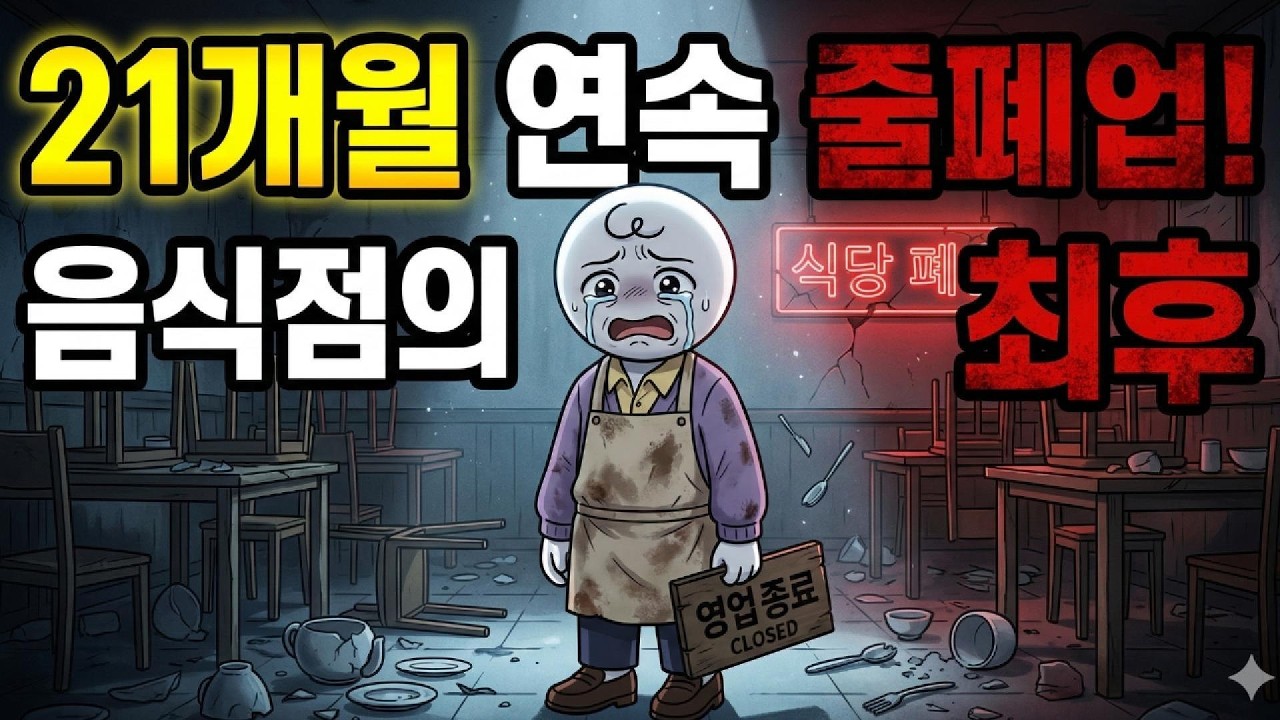 21개월 연속 줄폐업! 대한민국 음식점이 완전히 무너지고 있는 소름 돋는 이유 (충격 실태)🍴