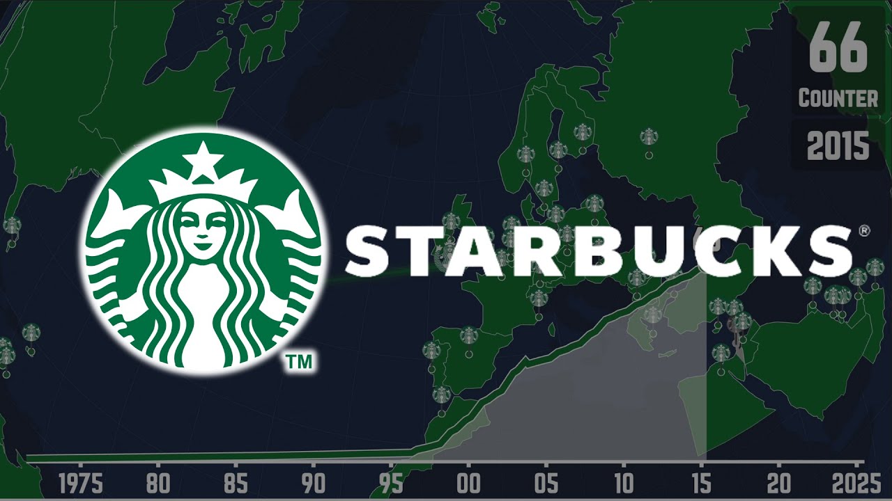 Starbucks' Global Expansion, Mapped (1971–2025)