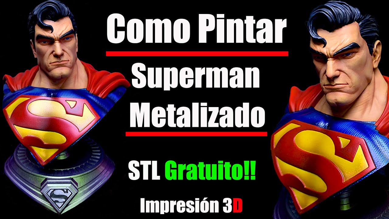 Como pintar Superman metalizado realista//Impresión resina 3d//tutorial aerografía español
