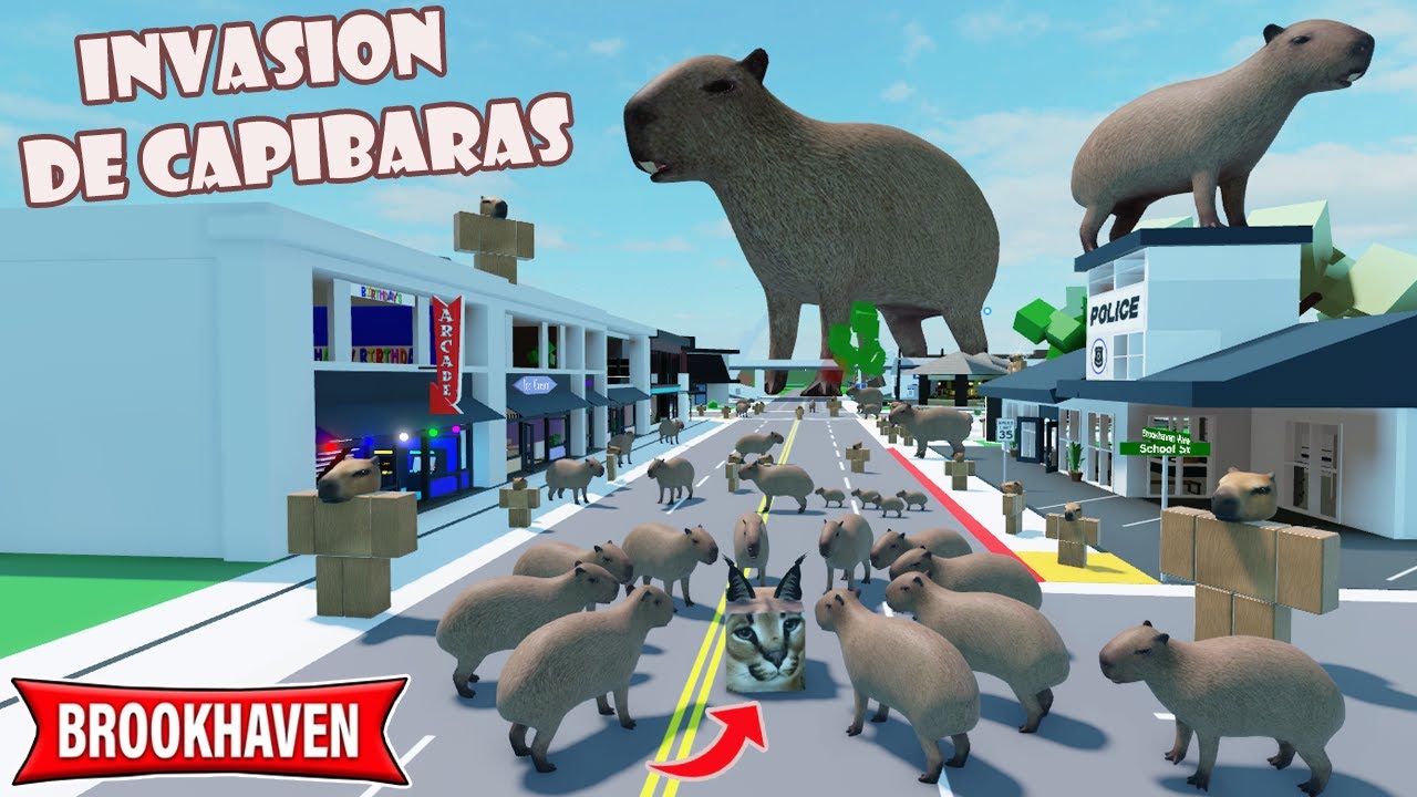 QUE PASAR&Iacute;A SI LOS CAPIBARAS INVADEN BROOKHAVEN? (ROBLOX)