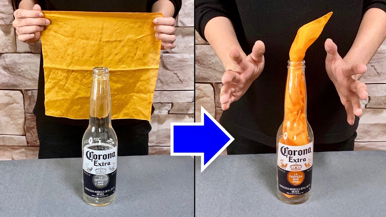【種明かし】ハンカチがボトルの中に！？瞬間移動マジック！（シルク・イン・ボトル）！|  Silk in Bottle Magic Tricks Revealed!