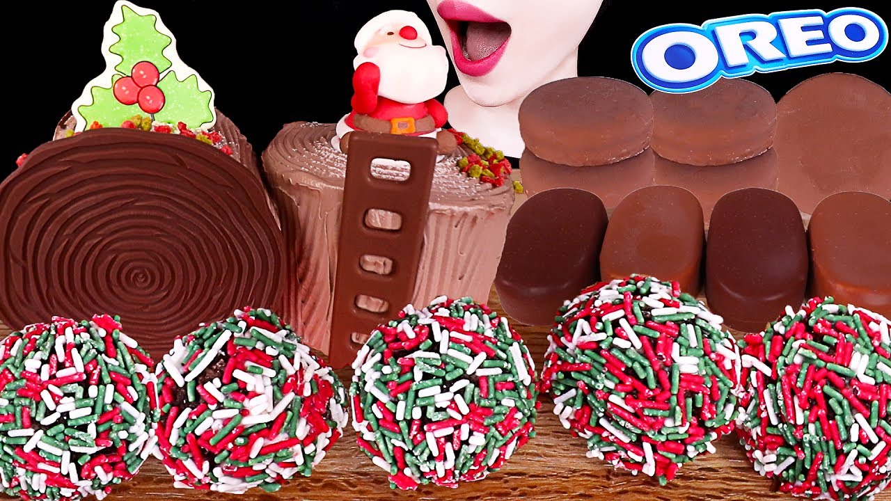 ASMR MUKBANG｜CHOCOLATE ICE CREAM CAKE, DUNKIN DONUTS, OREO 초콜릿 아이스크림 케이크, 던킨 도넛 EATING SOUNDS 디저트 먹방
