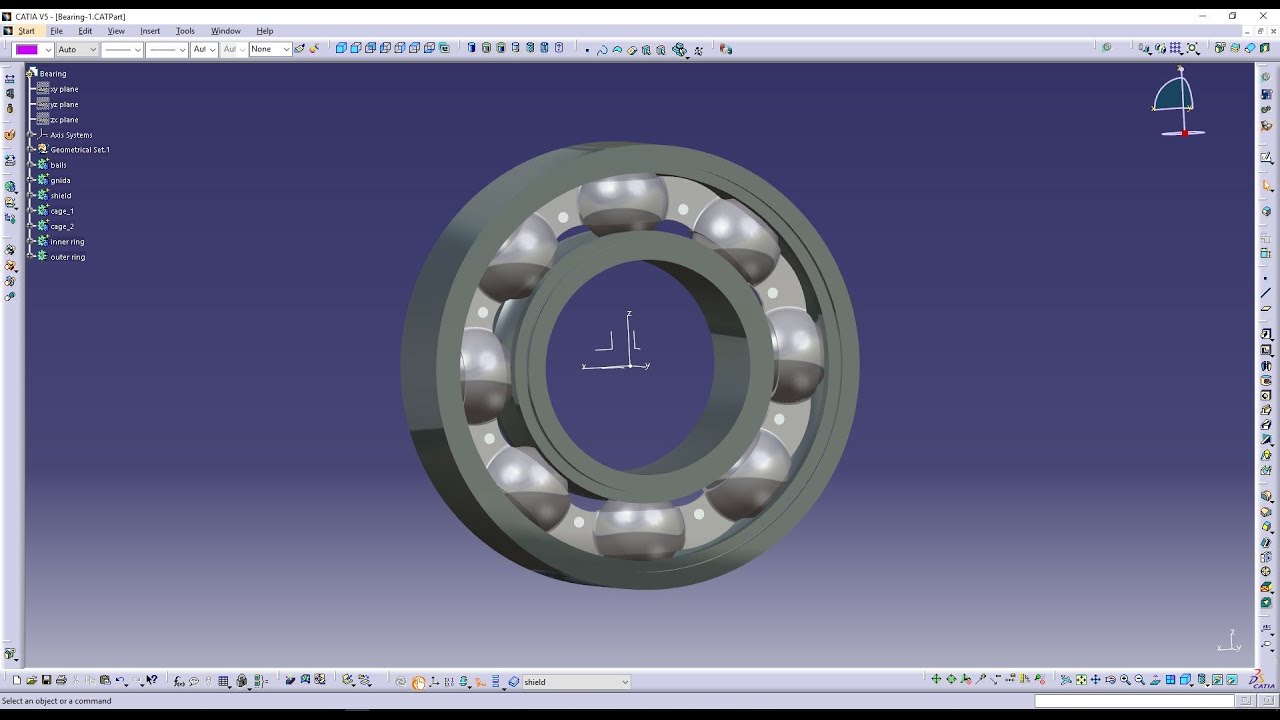 HOW TO MAKE A BEARING IN CATIA V5 - ŁOŻYSKO W CATII