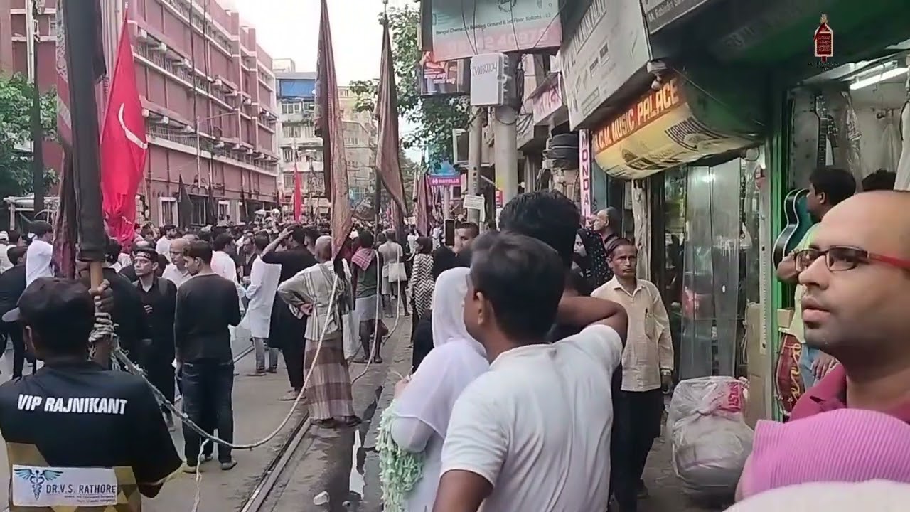 8th muharram||juloos e aza||lal bazar||1445 hijri kolkata😭🏴@anjumaneabbasialamdari786