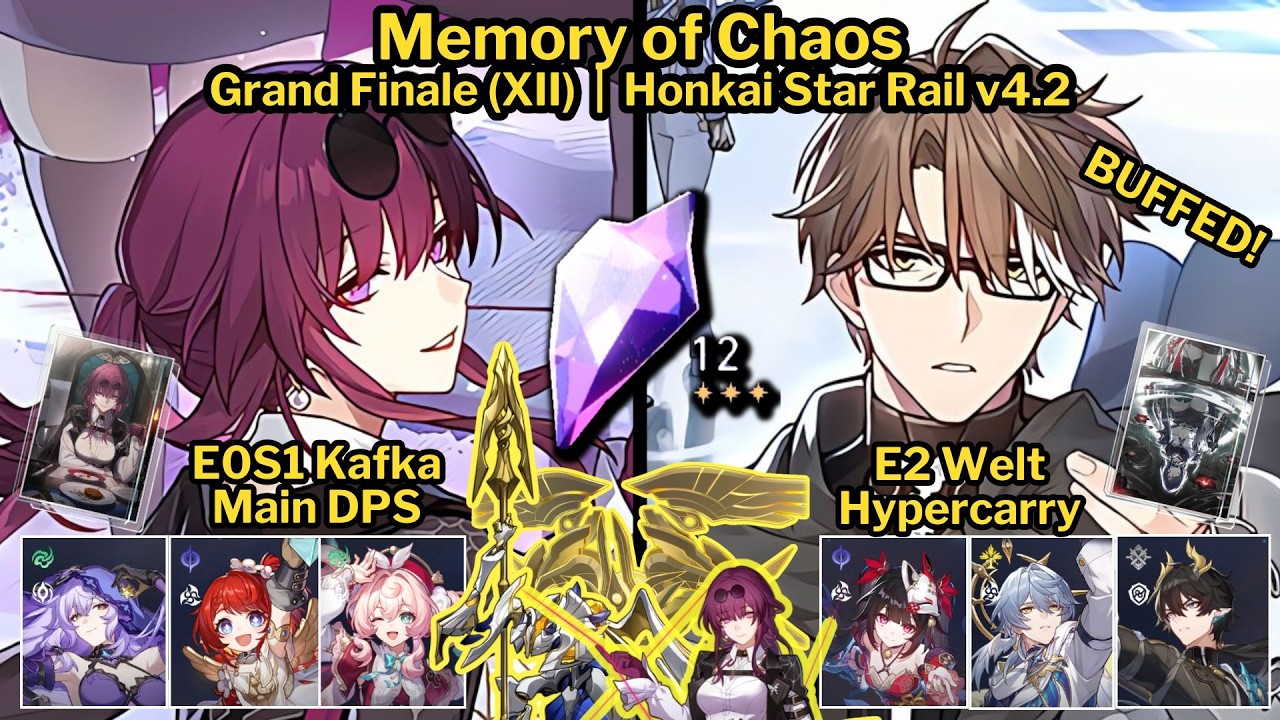 MoC 4.2 Stage 12 E0S1 Kafka DPS and E2 Welt Hypercarry | Honkai Star Rail v4.2