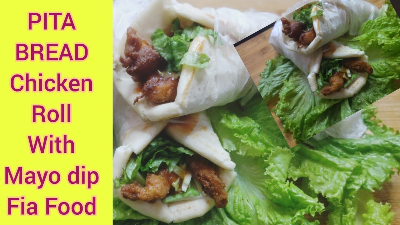 Pita Bread Roll|Stuffed Chicken Pita Bread Roll by Fia Food|Mayo dip| How to Cook  Pita Bread Roll