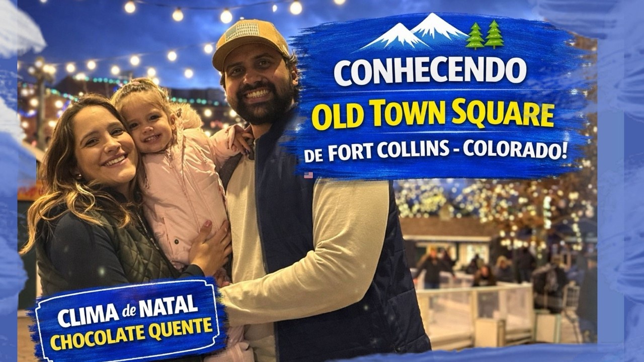 Finalmente chegamos na famosa Old Town Square de Fort Collins 🎄 | Passeio em família no Colorado