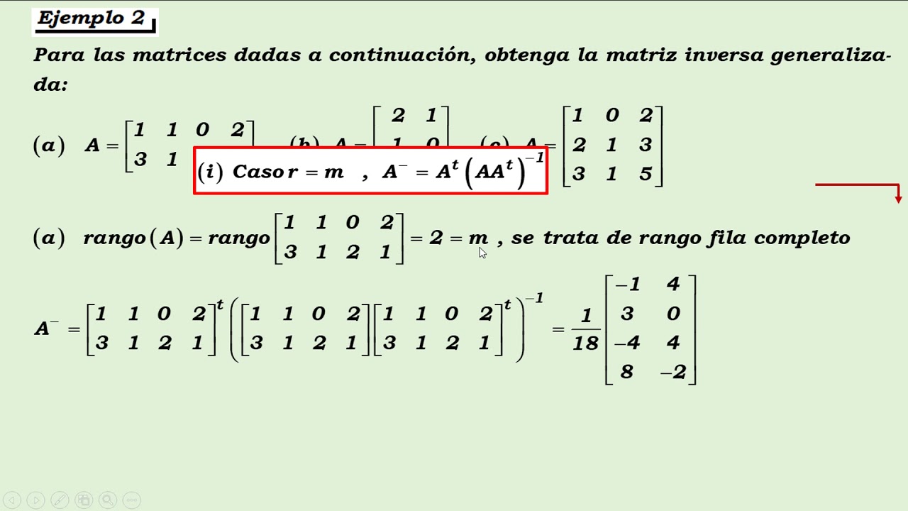 Matriz Inversa Generalizada