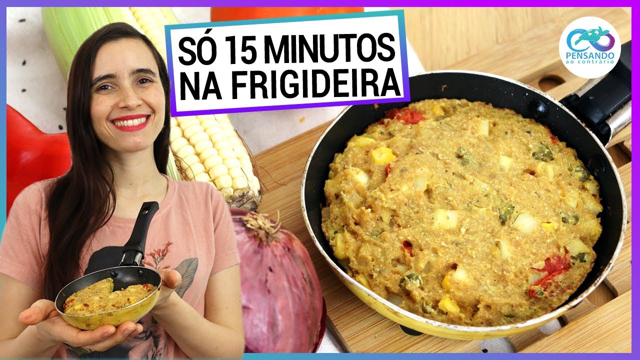 TORTA DE LEGUMES DE FRIGIDEIRA FÁCIL SEM OVO, TRIGO, ÓLEO E FERMENTO MAIS RÁPIDA E SAUDÁVEL