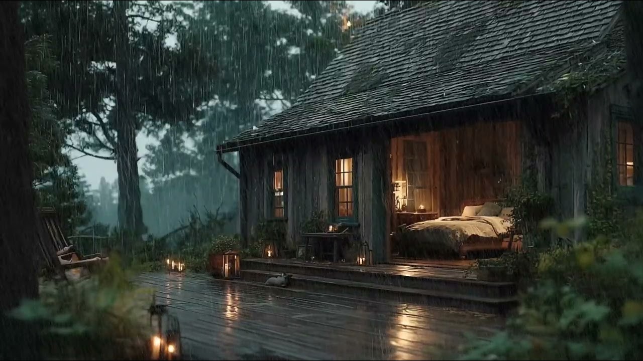 Rainstorm Relaxation for Deep Sleep, Study & Insomnia Relief in Cozy Stone Cottage Forest Woods