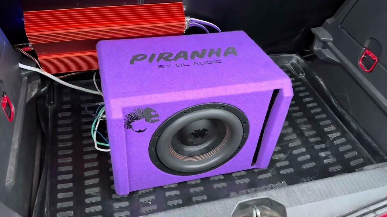 Активный сабвуфер DL AUDIO PIRANHA 12A PURPLE V.2 в Opel Corsa