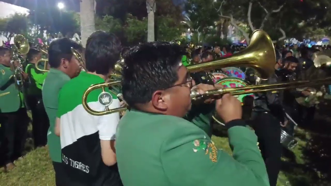 Gran  banda unión Pagador tocando en el carnaval de arica 2026.