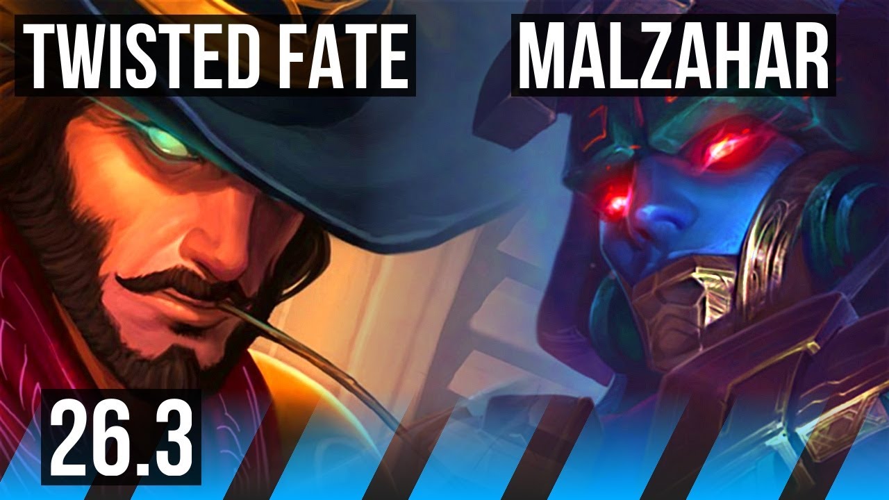 TWISTED FATE vs MALZAHAR (MID) | Lethal Tempo, 33K damage, Good KDA: 20/2/6 | KR Diamond | 26.3
