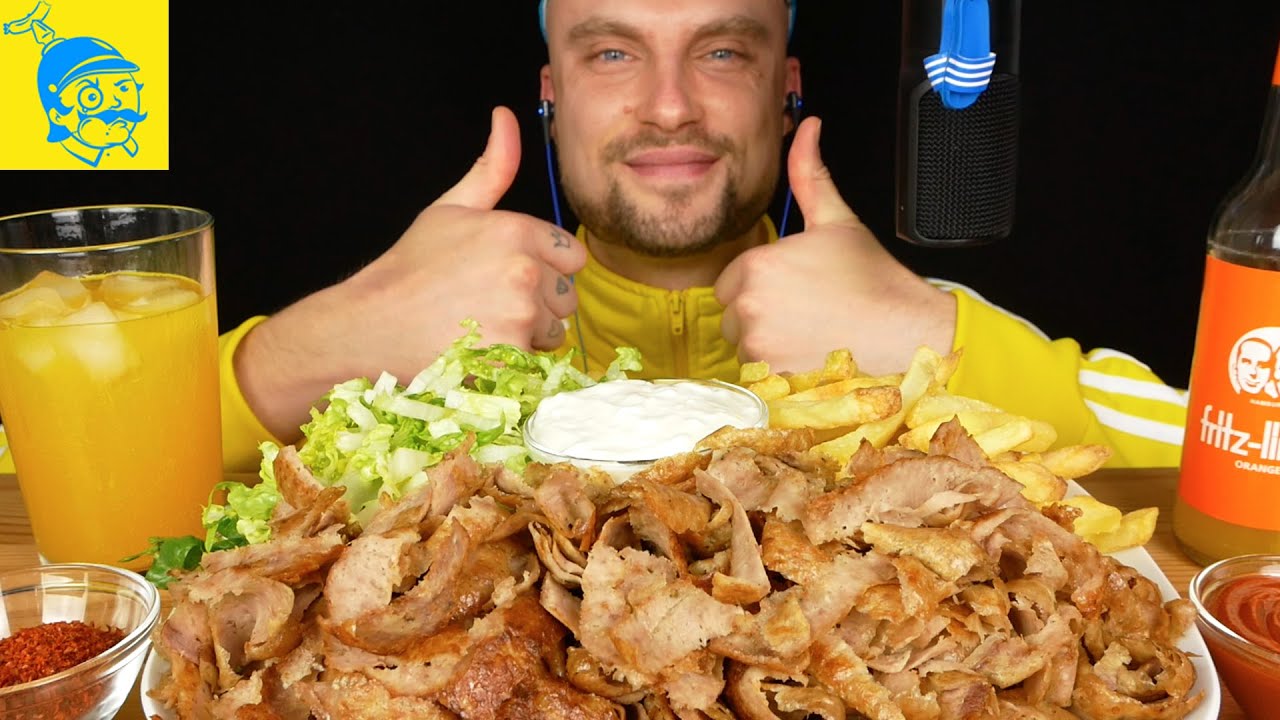Мукбанг мясное ассорти 💛💙 (Русские субтитры) - GFASMR