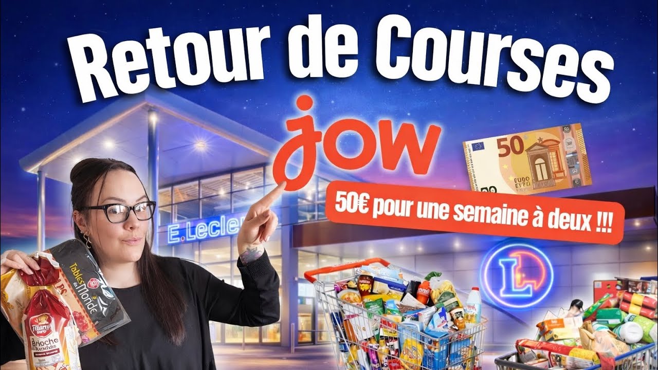 ⌜ Retour de courses ⌝ Leclerc avec Jow = Gains de temps ⌛️ & Économie 💶🛒    HD 1080p