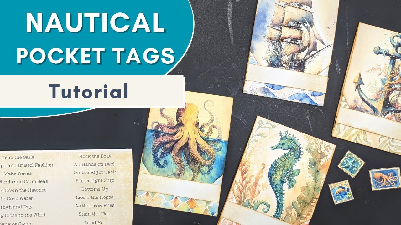 Nautical Pocket Tags Kit Tutorial | GGG Junk Journal Ideas, Tutorials and Printables