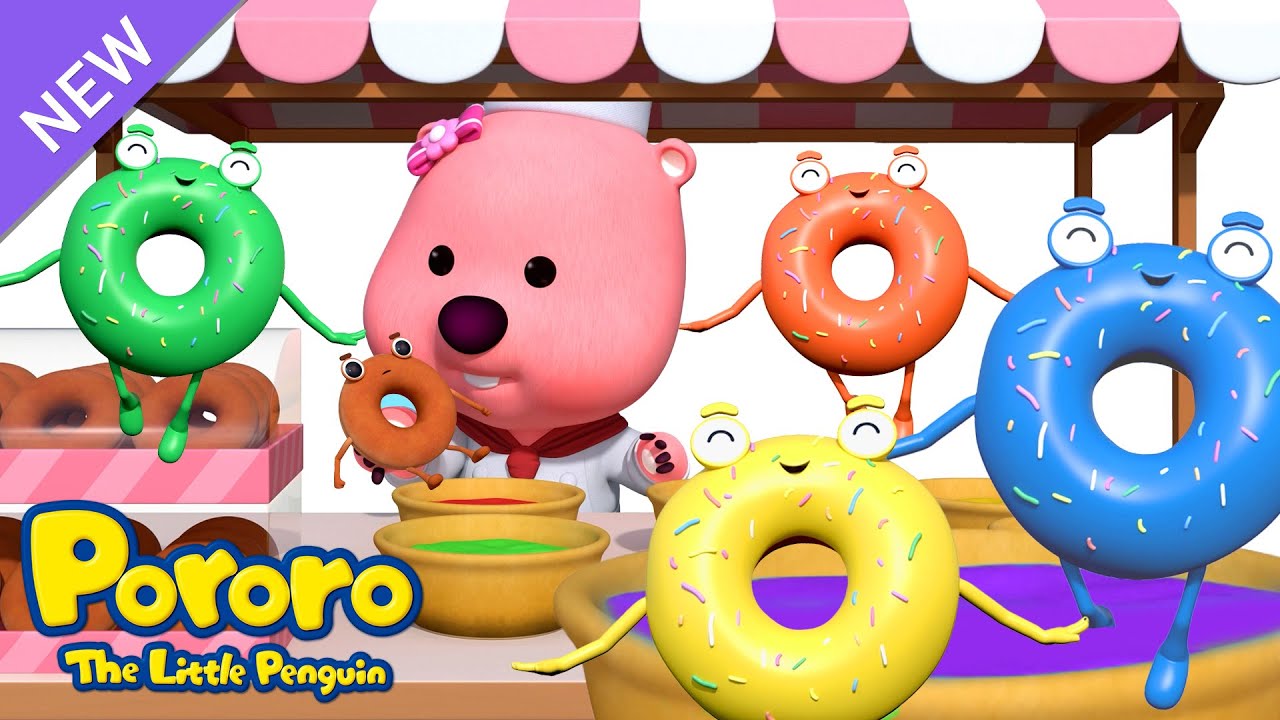 🌈Belajar Warna dalam Bahasa Inggris | Mari Membuat Donat Warna-Warni | Pororo Indonesia