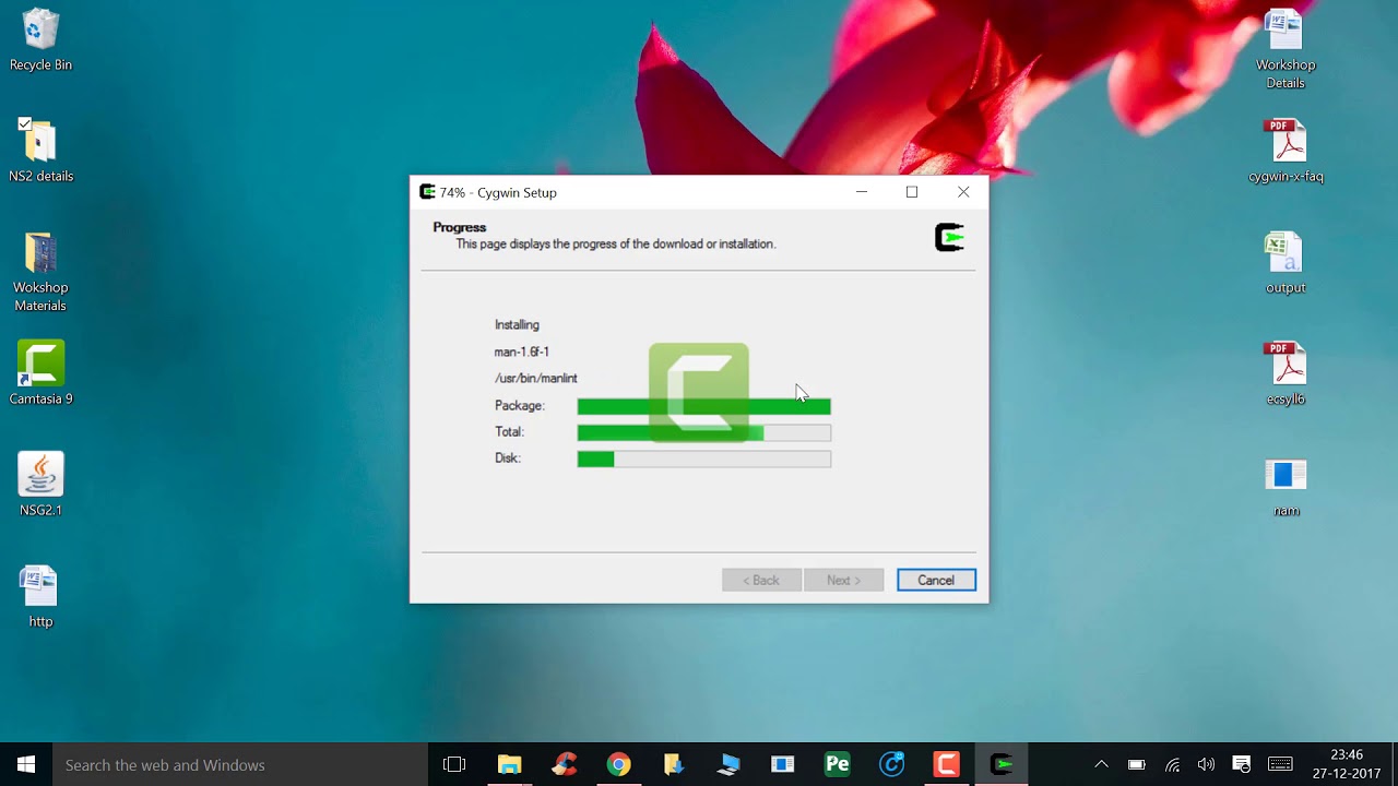 Installation and Working of NS-2.35 in windows XP, 7, 8 and 10 Operating System using Cygwin