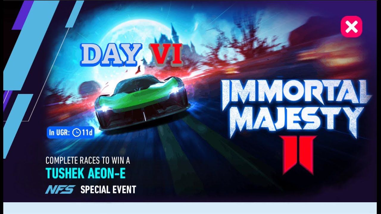 NFS No Limits | Tushek Aeon-E - Immortal Majesty II | NFSNL | 0 Gold Spent | Day 6 Slash