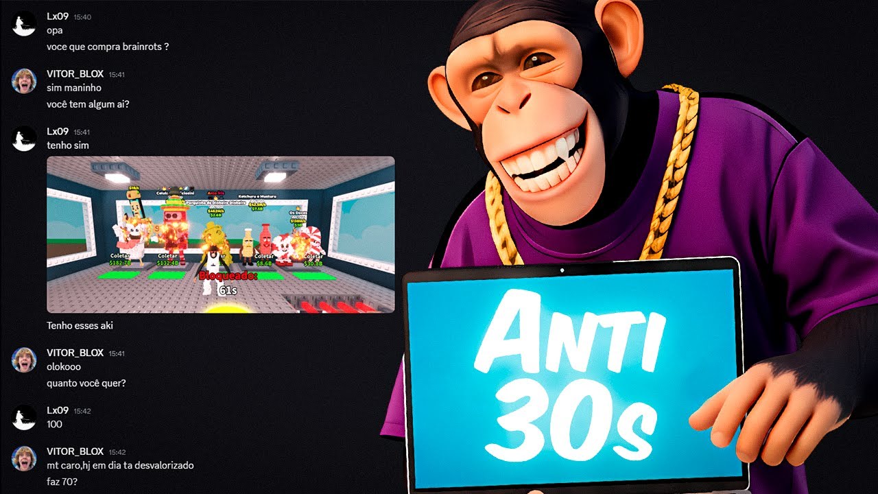 MOSTREI COMO FAZER ANTI 30S NO ROUBE UM BRAINROT