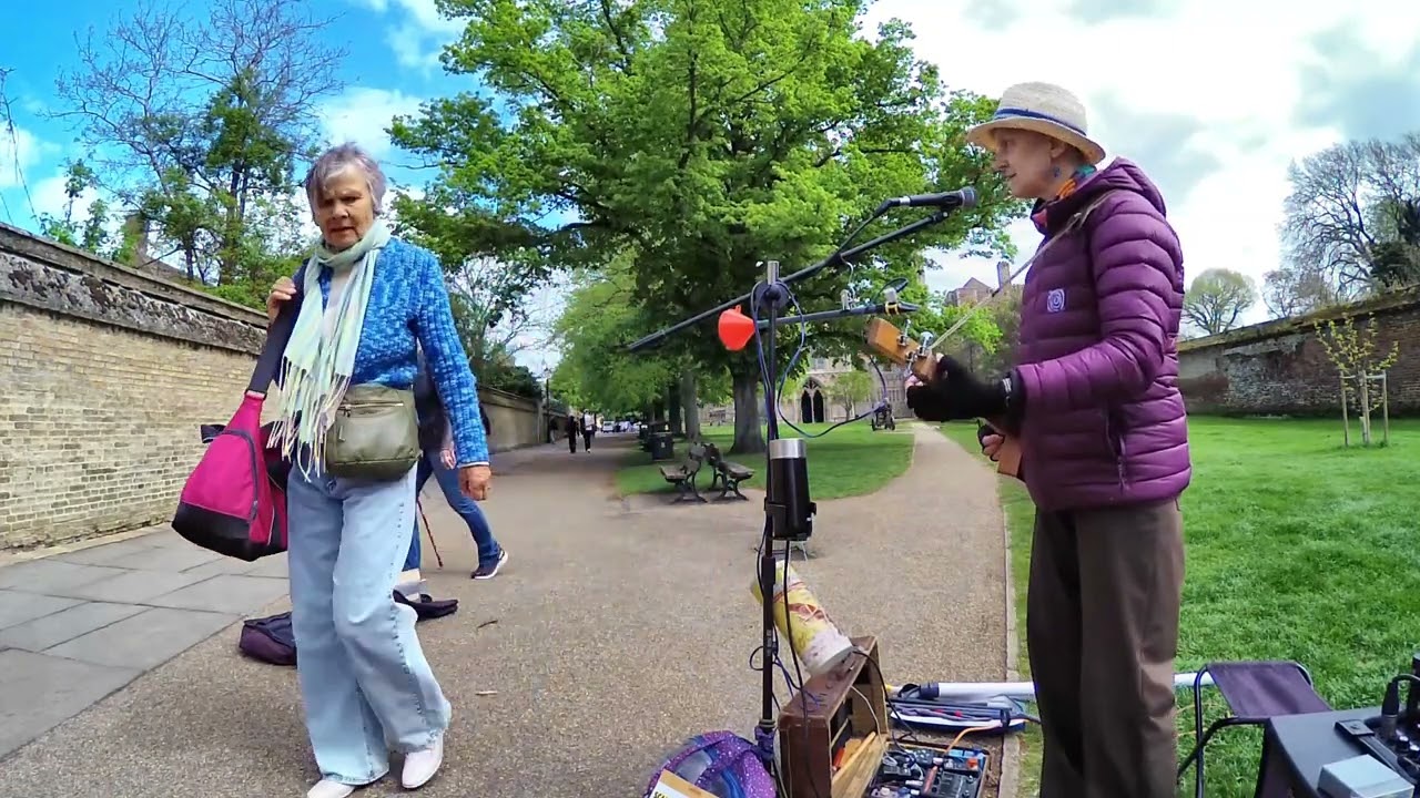 Busking, with 3 String Cigar Box Guitar 