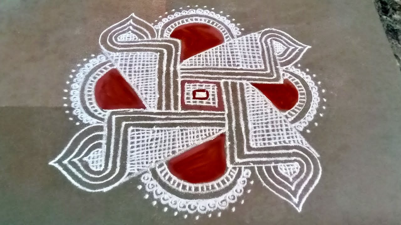 Varalakshmi vratham 2020 | Friday Swastik Padikollam | easy rangoli muggu with 9 dot | படி கோலம்-7
