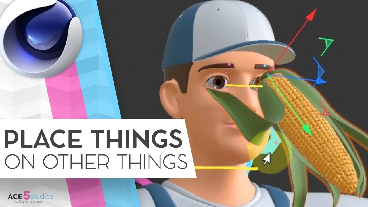 [C4D] Place things on other things - 5 ways! | Cinema 4D