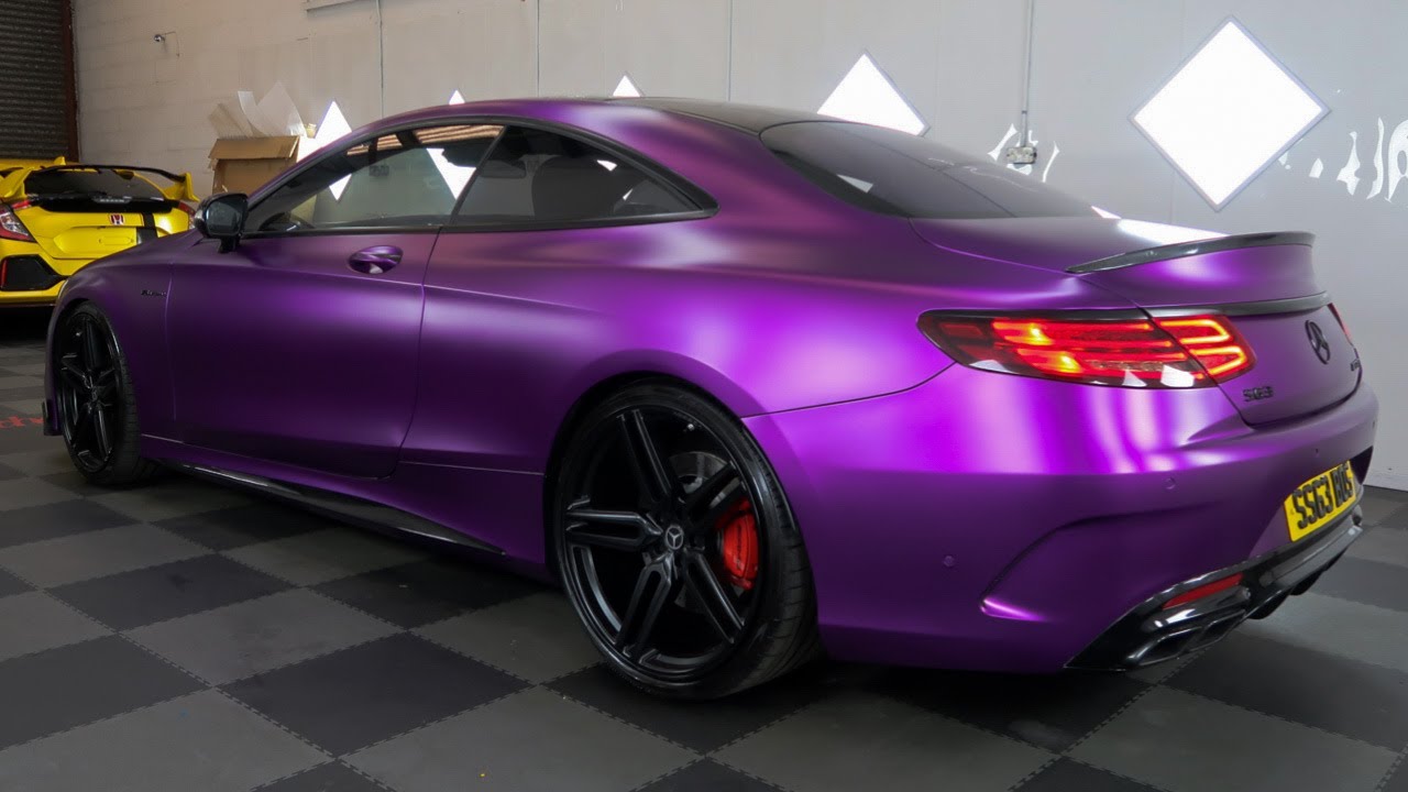 MERCEDES S63 AMG WRAPPED IN SATIN CHROME CONCORN GRAPE/TECKWRAP/PURPLE MERCEDES