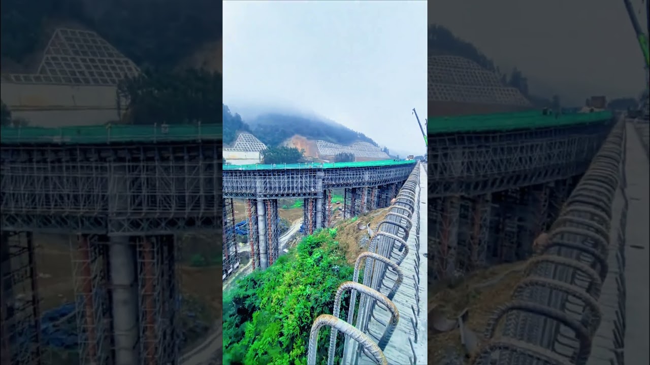 Construction site of cast in place bridges in mountainous areas #infrastructure #mountains #amazing