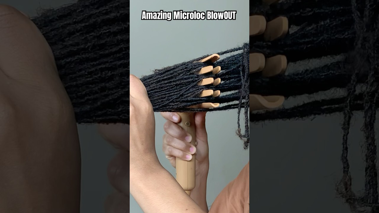 Microloc Blowout using PATTERN Dryer Attachment | AMAZING hair dryer for #microlocs #microlocks