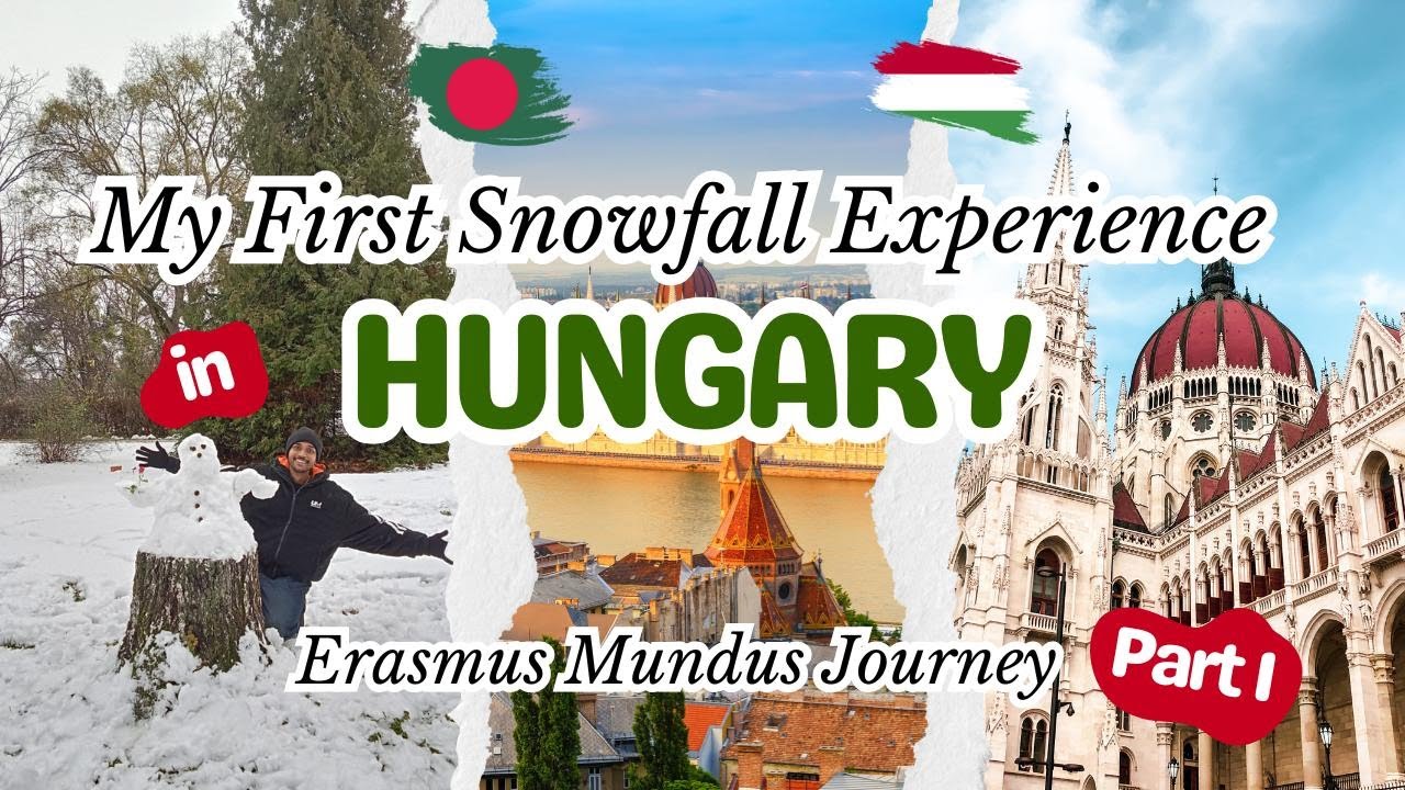 My First Snowfall Experience | Erasmus Mundus Journey in Hungary 🇭🇺 | Hungary Snowfall ❄️