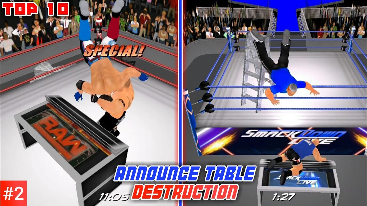 Top 10 Announce Table Destruction #2 | WR3D