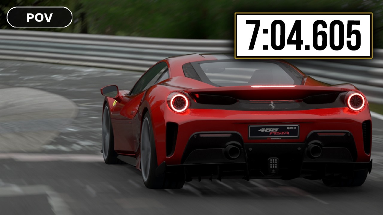 Ferrari 488 Pista — Nürburgring Nordschleife 7:04.605 (Assetto Corsa POV)