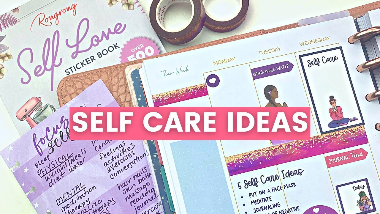 Self Care Ideas PLAN and CHAT | Rongrong Self Love stickers | plan with me
