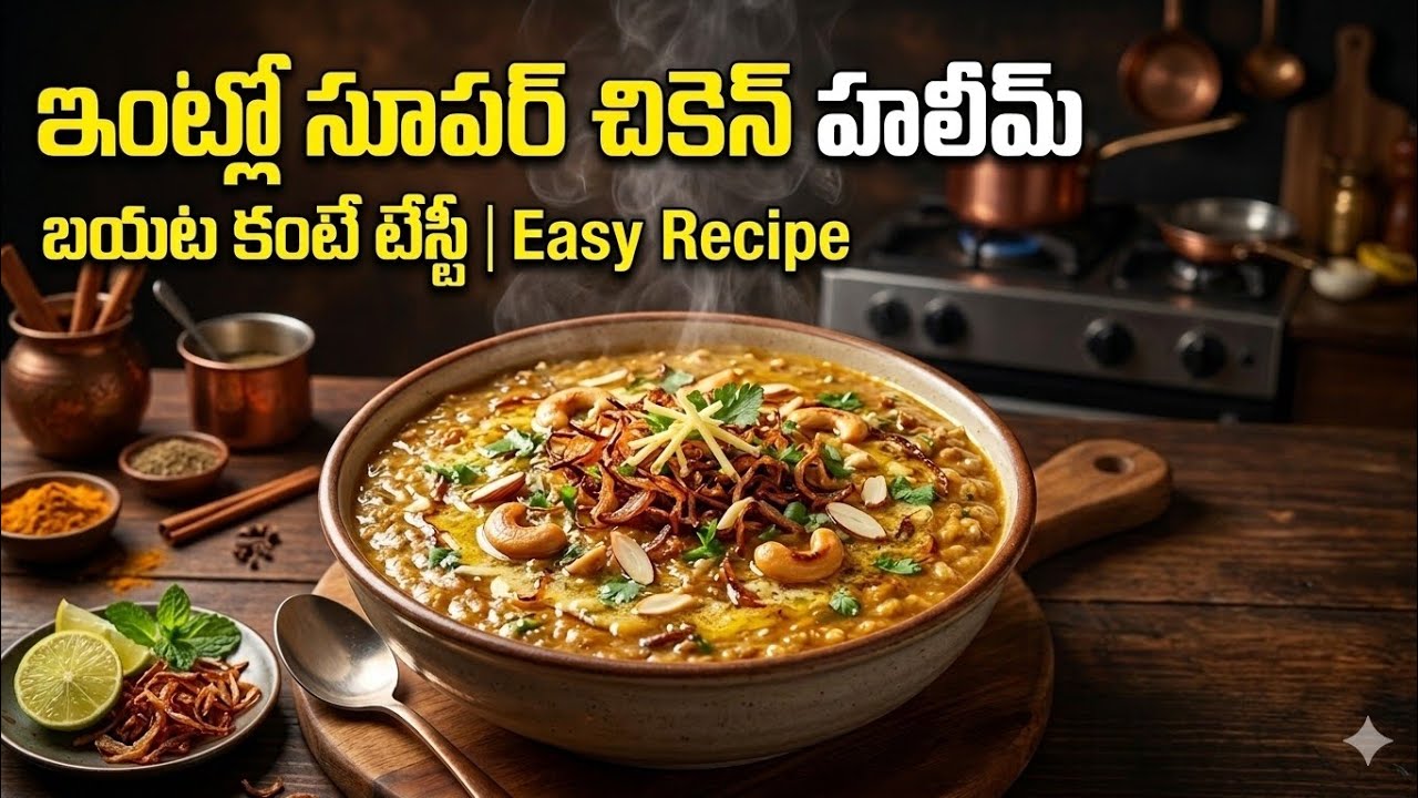 ఇంట్లో చేసిన చికెన్ హలీమ్ బయట కంటే టేస్టీ // Easy Recipe//super taste 