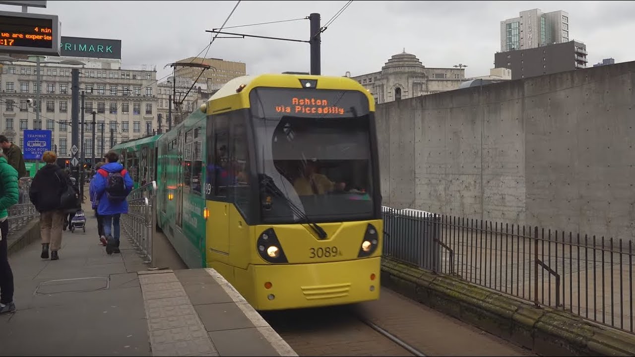 United Kingdom, Manchester, tram ride from PICADILLY GARDENS to VELOPARK