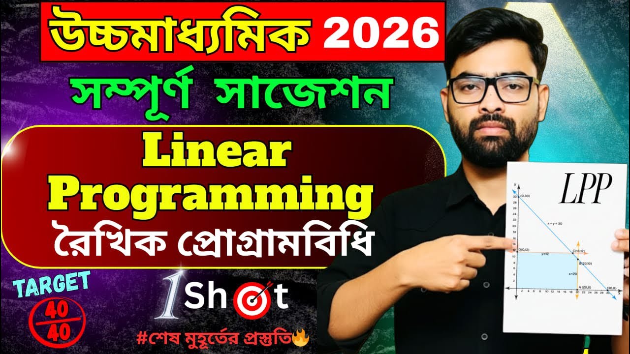 উচ্চমাধ্যমিক 2026 | Linear Programming (LPP) সম্পূর্ণ সাজেশন | 40/40 Target | One Shot 🔥