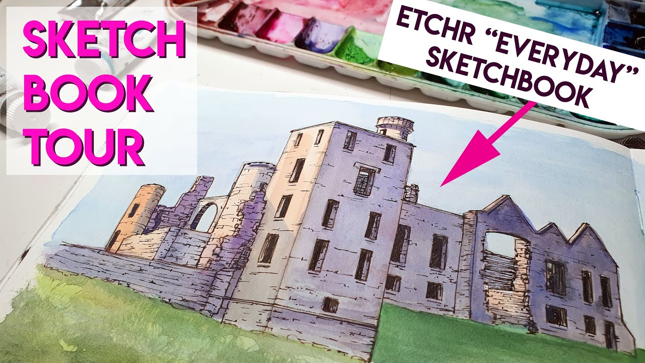 Watercolor & Gouache Landscape Sketchbook Tour (#10, 2021) ✶ Etchr Everyday Sketchbook A5