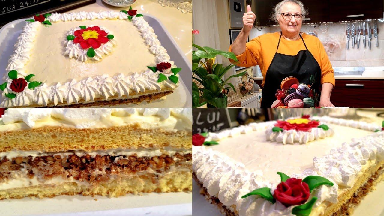 Prăjitură cu foi asortate (nucă și griș) — rețeta Bunicii, special pentru fiica Anca,🇷🇴❤️👌