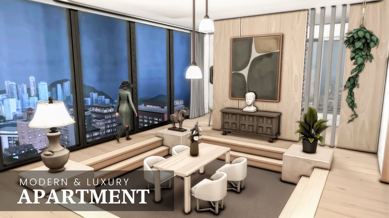 Modern Business Chic Apartment | The Sims 4 Stop motion build | No cc