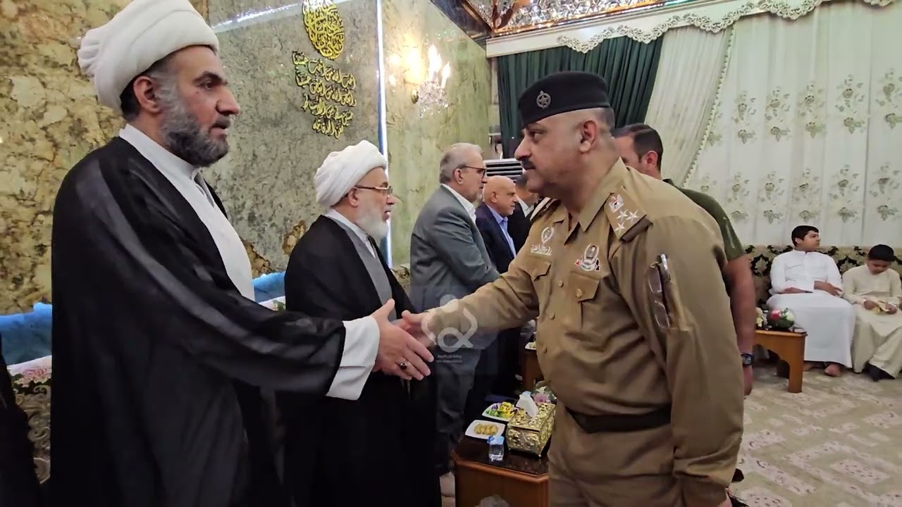 ممثل المرجع السيستاني يستقبل المهنئين بعيد الفطر المبارك داخل العتبة الحسينية المقدسة