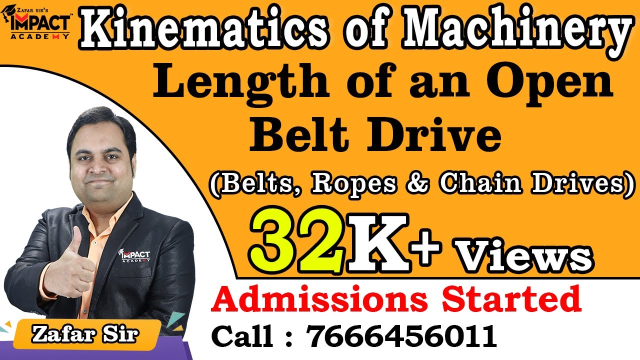 Length of an Open Belt Drive | Belts, Ropes & Chain Drives | Kinematics of Machinery #engineering