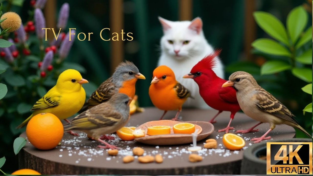 Pretty Birds & Squirrels 😺 Magical Cat TV 🐦 Bird Videos for Cats in 4K HDR